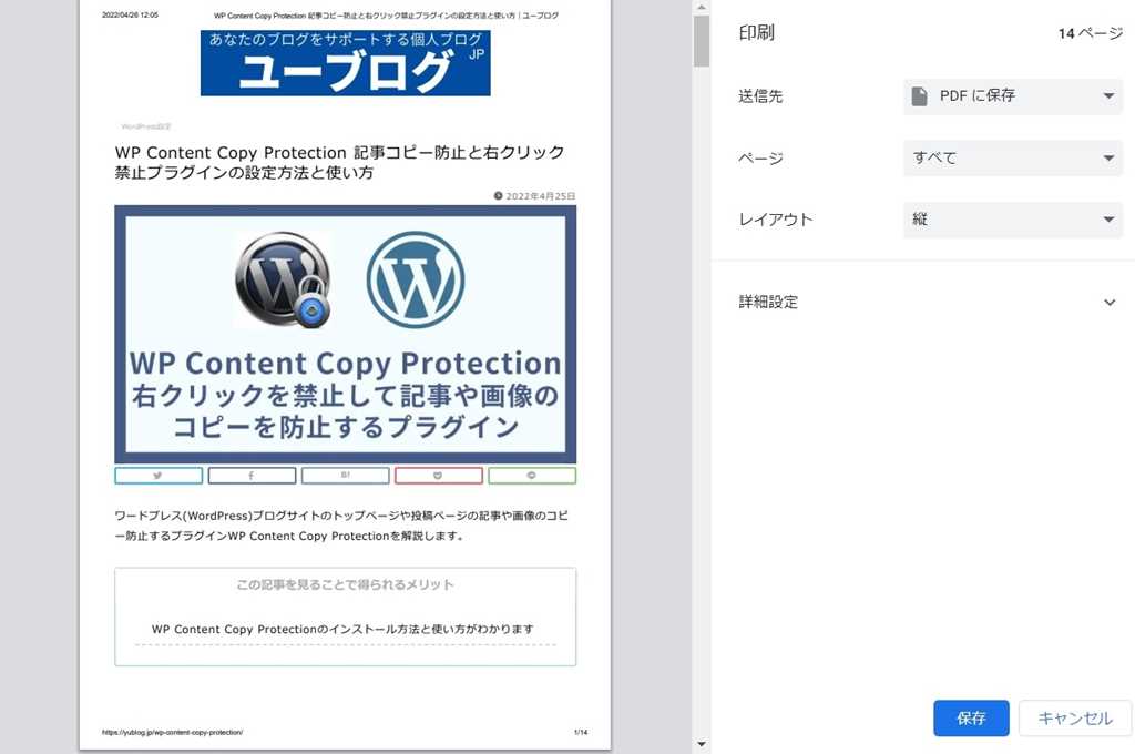 WP-CopyProtectを有効化してもキーボードからの印刷操作は防げない