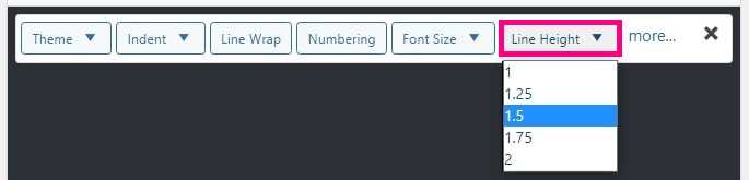 HTML Editor Syntax Highlighterの行間サイズ(Line Height)