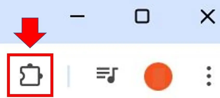 Chomeブラウザ右上の拡張機能アイコン